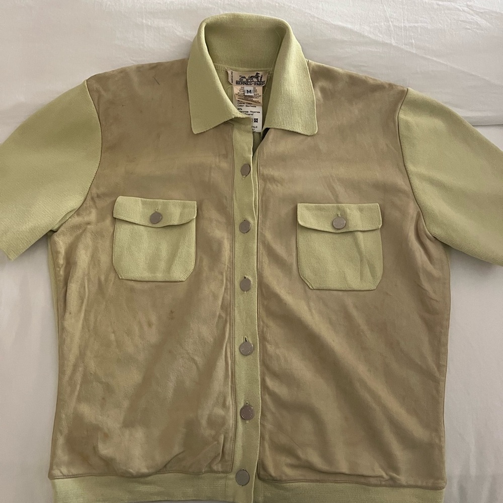 Vintage Hermes suede knit sweater
